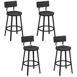Tabouret de Bar Lot de 4 - WOLTU Tabouret Cuisine - Métal et MDF - Noir W0ATT0881-4
