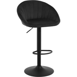 Tabouret de Bar Woltu Chaise de Bar Pivotante Réglable en Hauteur, Tabouret Cuisine en Velours et métal, Noir