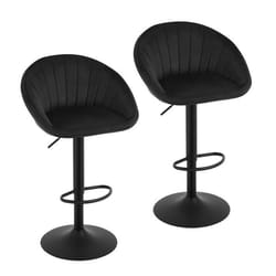 Tabouret Bar WOLTU - Lot de 2 - Tabouret Cuisine en Velours - Pivotante et Réglable en Hauteur - Noir W0ATT0867-2