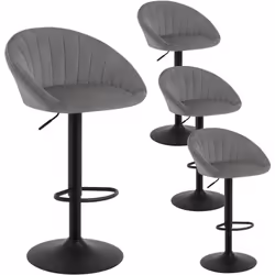 Description du produit： - Le tabouret de bar ergonomique en forme de coquillage est recouvert de velours confortable et agréa ...
