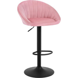 Tabouret de Bar Woltu Chaise de Bar Pivotante Réglable en Hauteur, Tabouret Cuisine en Velours et métal, Rose