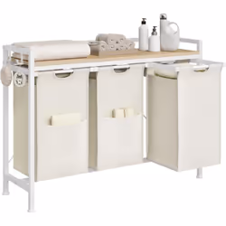 - Les 3 paniers à linge avec poches latérales offrent un espace de rangement trié pour les vêtements et le linge de lit. Sur  ...