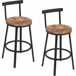 Le siège en MDF et le cadre en métal peint sont résistants à l'eau et faciles à essuyer. Le tabouret de comptoir avec structu ...