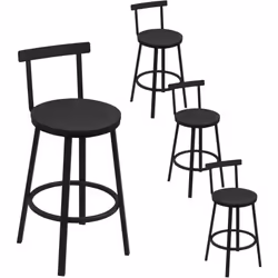 Le siège en MDF et le cadre en métal peint sont résistants à l'eau et faciles à essuyer. Le tabouret de comptoir avec structu ...
