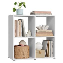 Bibliothèque WOLTU - Meuble 4 Cubes en Bois - Étagère Rangement - Blanc W0ATT0906