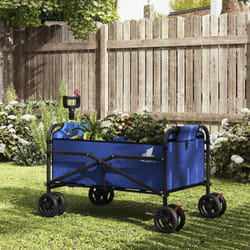Chariot de Jardin Woltu Chariot à roulettes Pliable, en Tissu Oxford+Métal, Bleu