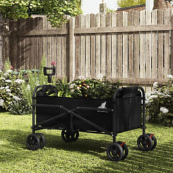 Chariot de Jardin Woltu Chariot à roulettes Pliable, en Tissu Oxford+Métal, Noir
