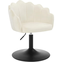 Chaise de Coiffeuse WOLTU, Fauteuil Pivotant en Velours, Réglable en Hauteur, Crème
