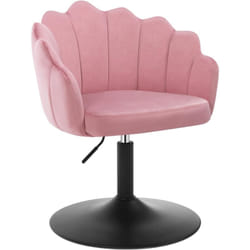 Chaise de Coiffeuse WOLTU, Fauteuil Pivotant en Velours, Réglable en Hauteur, Rose