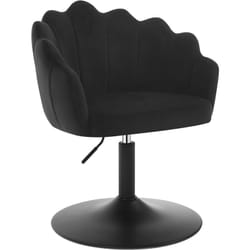 Woltu - Chaise de Coiffeuse Fauteuil Pivotant en Velours, Réglable en Hauteur, Noir