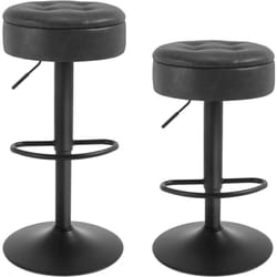 Lot de 2 Tabouret Bar WOLTU, Tabouret Pivotant à 360°, Similicuir + Métal, Anthracite