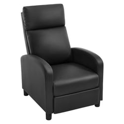Fauteuil Relax en PU - WOLTU Fauteuil Inclinable Rembourrée - Dossier et Repose-Pieds Réglables Appui-tête - Noir