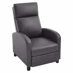 Fauteuil Relax en PU - WOLTU Fauteuil Inclinable Rembourrée - Dossier et Repose-Pieds Réglables Appui-tête - Gris