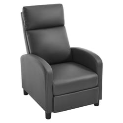 Fauteuil Relax en PU - WOLTU Fauteuil Inclinable Rembourrée - Dossier et Repose-Pieds Réglables Appui-tête - Gris