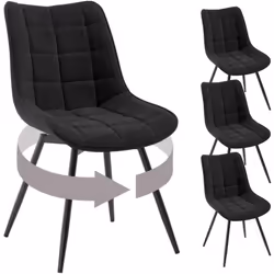 - Dotée d'une plaque rotative à 360° sous le siège, la chaise de salle à manger vous permet de vous tourner librement pour fa ...