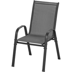 Lot de 4 Chaises de Jardin Empilable Woltu Fauteuils avec Accoudoirs et Dossier pour Extérieur, Gris Foncé