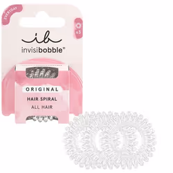 invisibobble Original Crystal Clear, Ruban pour cheveux, Transparent, Monochromatique, 3 pièce(s)