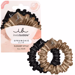 invisibobble Sprunchie Slim – True Golden, Ruban pour cheveux, Noir, Bronze, Monochromatique, Adultes, 2 pièce(s)