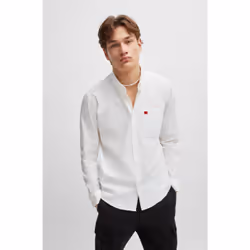HUGO 50479302 Chemise Col boutonné Manches longues Coton