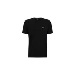 T-SHIRT BOSS TEE NOIR REGULAR FIT EN COTON STRETCH AVEC LOGO CONTRASTANT