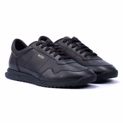 Baskets Noires En Cuir Pour Hommes