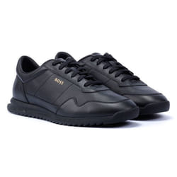 Baskets Noires En Cuir Pour Hommes
