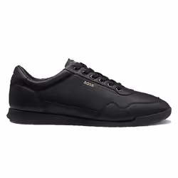 Baskets BOSS - Noir - en cuir avec logo doré - NITAN LTPF