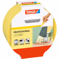 tesa Painter's Tape Professional - ruban de peintre en papier washi fin pour un masquage particulièrement précis lors des tra ...