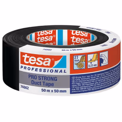 TESA PRO 74662 STRONG, Ruban de masquage pour peintre, Polyéthylène, Noir, Métal, PVC, Bois, Lisse, A base de caoutchouc