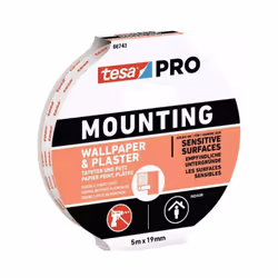 Ruban adhésif double face Tesa Mounting PRO 66743-00003 - pour papiers peints et plâtres Ce ruban adhésif double face est con ...
