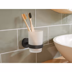 TESA MOON BLACK Noir, Blanc Support de brosse à dent monté au mur - Vue supplémentaire 4