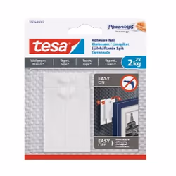 TESA 77776-00500-00, Intérieure, Crochet à photos, Blanc, Bande adhésive, 2 kg, Mur peint, Plâtre