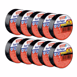 TESA 56192, Noir, Code couleur, Isolant, Polyvinyl chloride (PVC), Lisse, Diélectrique, Résistant au feu, 10 m