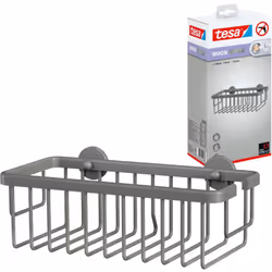 tesa MOON GREY Panier de douche - Rangement profond - Convient aux salles de bains modernes - Solution adhésive, sans perçage ...