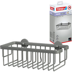 Moon grey Panier de douche - Rangement profond - Convient aux salles de bains modernes - Solution adhésive, sans perçage - Gris mat, 92 mm x 250 mm x