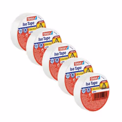 TESA 56192, Blanc, Code couleur, Isolant, Polyvinyl chloride (PVC), Lisse, Diélectrique, Résistant au feu, 10 m