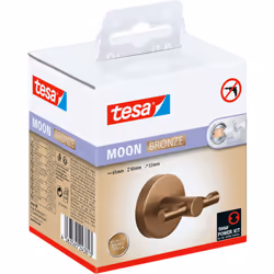 Crochet pour peignoir tesa® MOON en bronze brossé - crochet mural autocollant en métal recouvert de PVD - sans perçage, solut ...