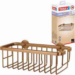 Etagère de douche autocollante tesa® MOON en bronze brossé - à un étage et extra profonde - étagère de douche en métal revêtu ...