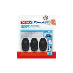 Tesa - powerstrips crochets adhésifs ovale - 3 x crochets muraux autocollants - accessoire salle de bain et porte-serviette - fixa