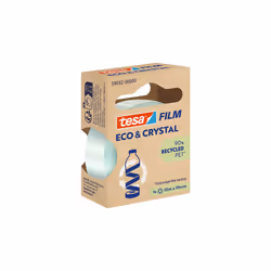 TESA Eco & Crystal, Transparent, Polyéthylène téréphthalate (PET), 10 m, 19 mm