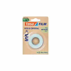 TESA Eco &amp; Crystal, Transparent, Polyéthylène téréphthalate (PET), 33 m, 19 mm