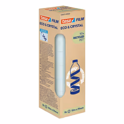 TESA Eco &amp; Crystal, Transparent, Monochromatique, Polyéthylène téréphthalate (PET), Permanent, 10 m, 19 mm