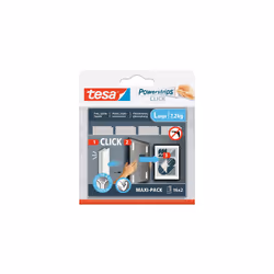 TESA Powerstrips CLICK L, Adhésif double-face de montage, Blanc, Intérieure, 7,2 kg, 20 mm, 85 mm