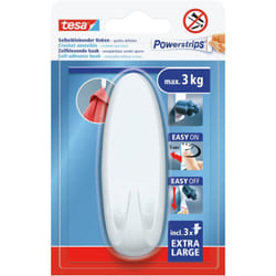Tesa - powerstrips crochet adhésif mural xl ovale - crochet autocollant à forte tenue - crochet mural pour salle de bain ou cuisin