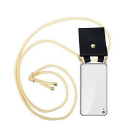 Coque Collier pour Sony Xperia E5 Housse en CRÈME BEIGE Etui Fashion Necklace a la mode Case Cover Silicone réglable