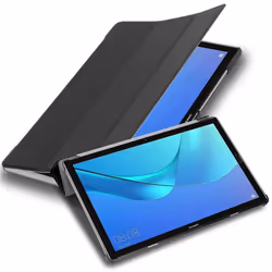 Etui pour Huawei MediaPad M5 LITE 10 (10.1 Zoll) Coque en NOIR SATIN Housse Tablette Case Cover Protection Auto Wake Up