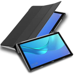 Etui pour Huawei MediaPad M5 LITE 10 (10.1 Zoll) Coque en NOIR SATIN Housse Tablette Case Cover Protection Auto Wake Up