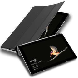 Coque pour Microsoft Surface GO Etui en NOIR SATIN Case Cover Tablette Protection Housse Portefeuille Wallet