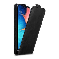 Coque pour Samsung Galaxy A10e / A20e Etui en NOIR NUIT Housse Case Cover Protection Flip magnétique Portefeuille