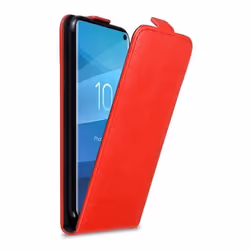Coque pour Samsung Galaxy S10 4G Etui en ROUGE DE POMME Housse Case Cover Protection Flip magnétique Portefeuille